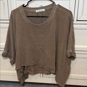 We the Free. Free People Cropped Washed Bronze Green shirt